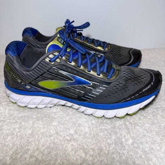 Brooks Ghost 10 Black Men’s Running Shoe Size 11 Gray Blue Sneaker - Picture 1 of 8